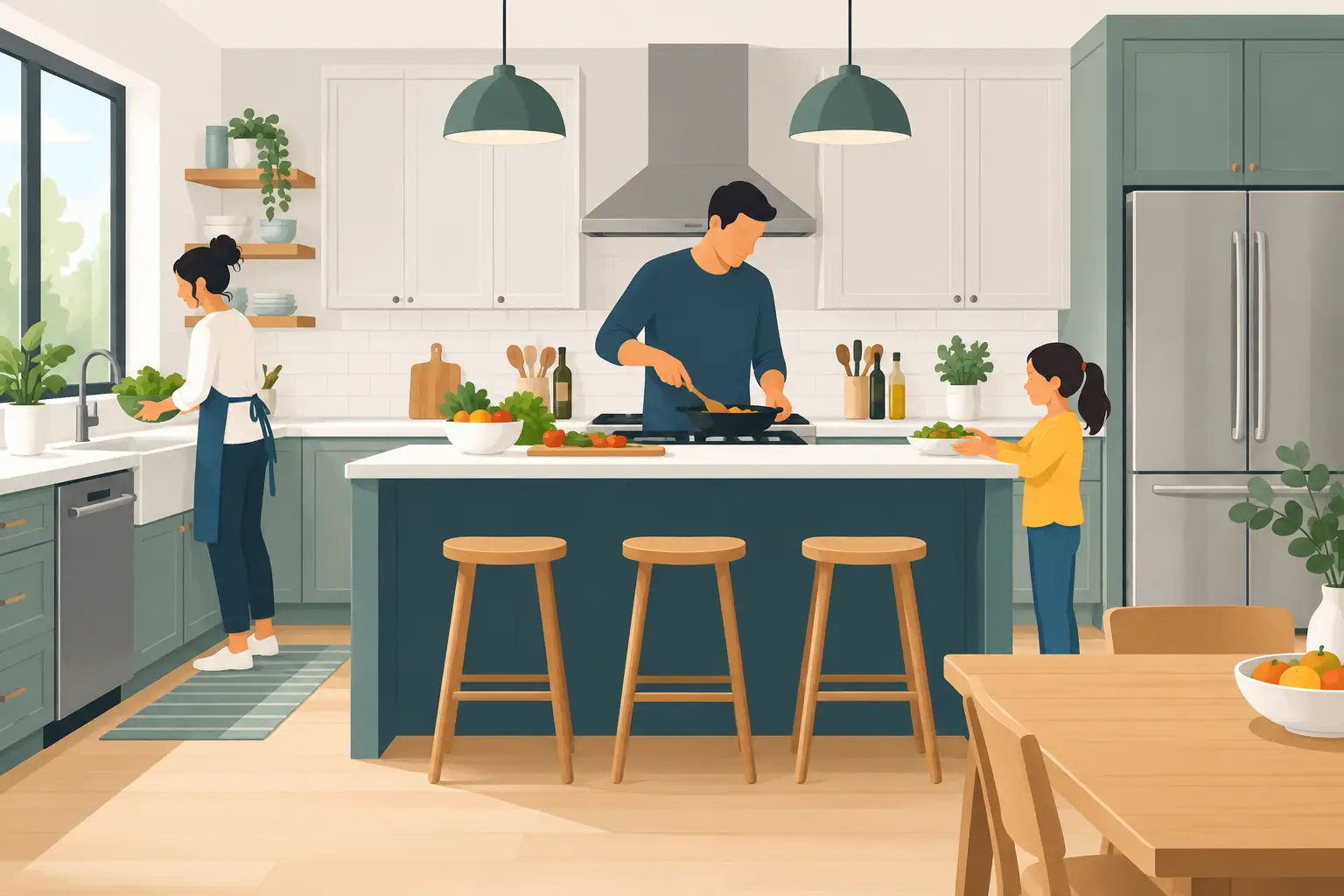 Kitchen Workflow Design for a Hardworking Home