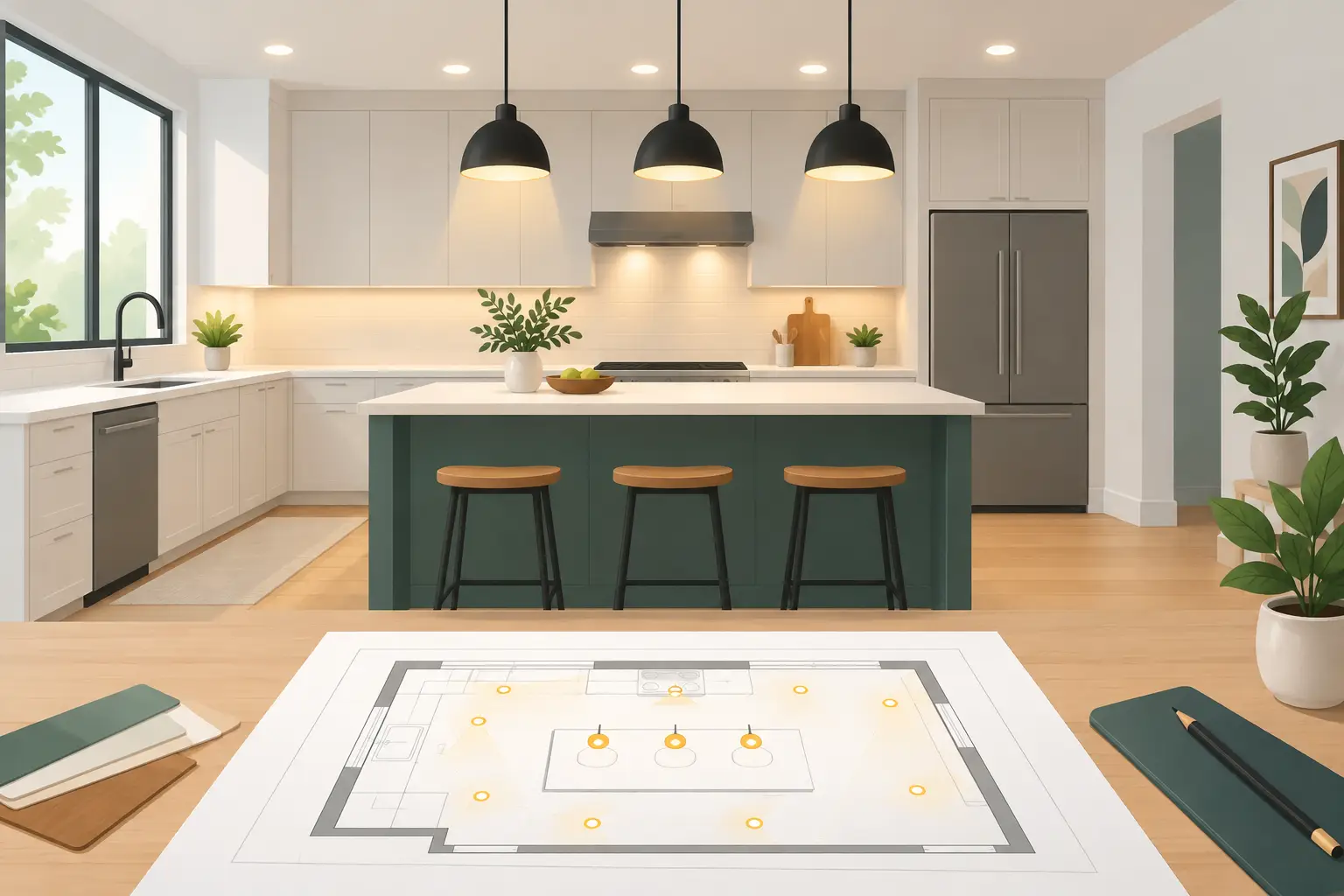 Plan Kitchen Lighting Layout for Better Daily Use